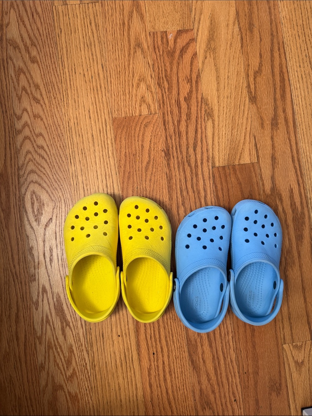 CROCS Kids Classic Clogs in Yellow and Light Blue